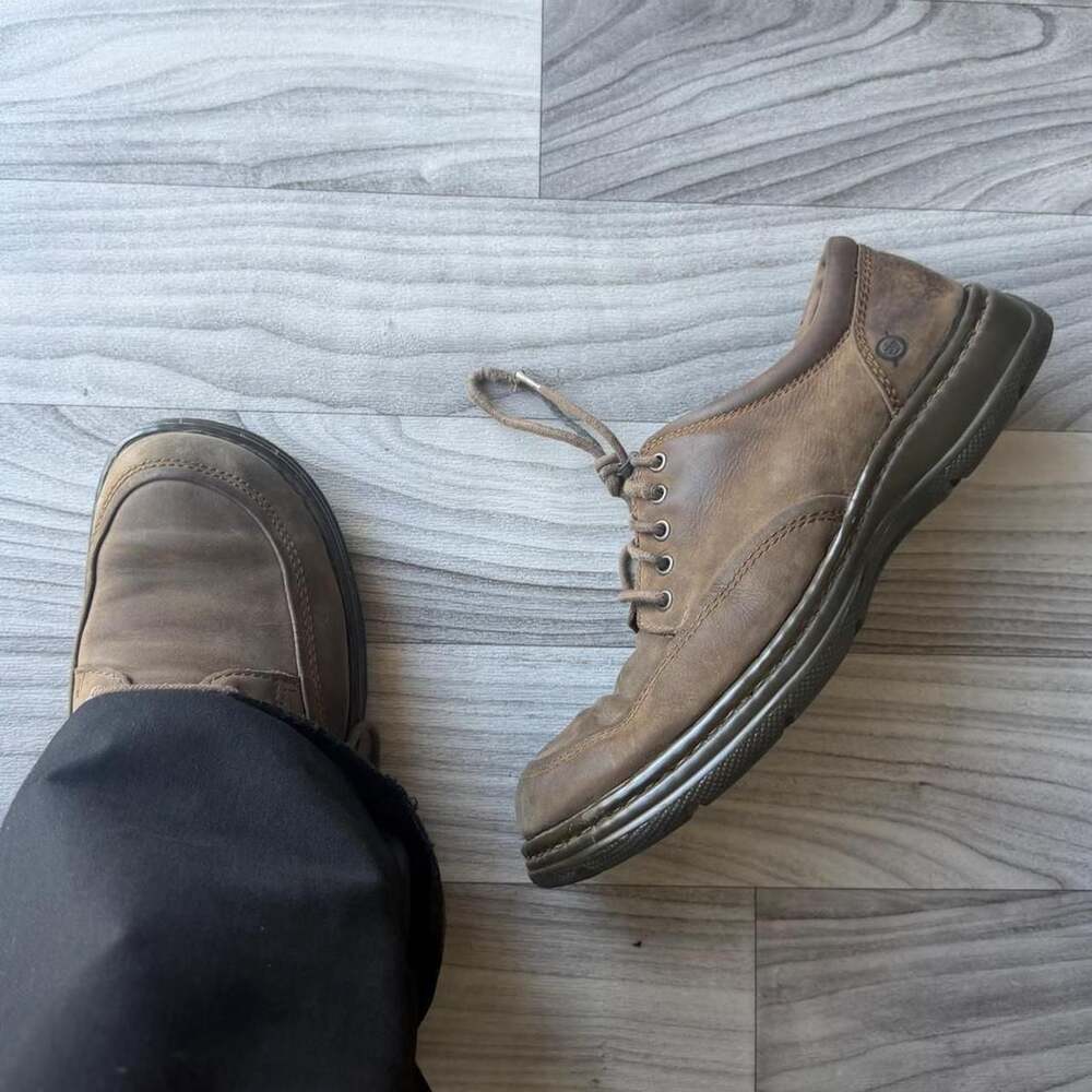 Born Vintage Y2K Brown Leather Chunky Lace-Up Shoes